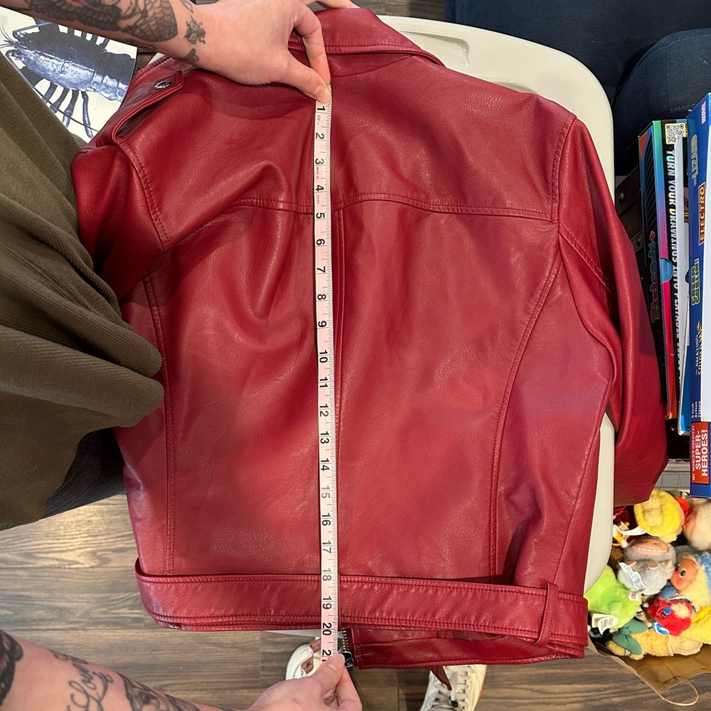 Levi’s Deep Red Vegan Faux Leather Biker Jacket NWT - Picture 5 of 5